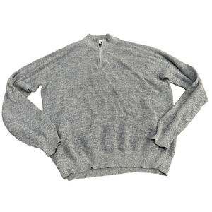 Peter Millar Mens Blue Long Sleeve Mock Neck 1/4 Zip Wool Blend Sweater‎ Size XL